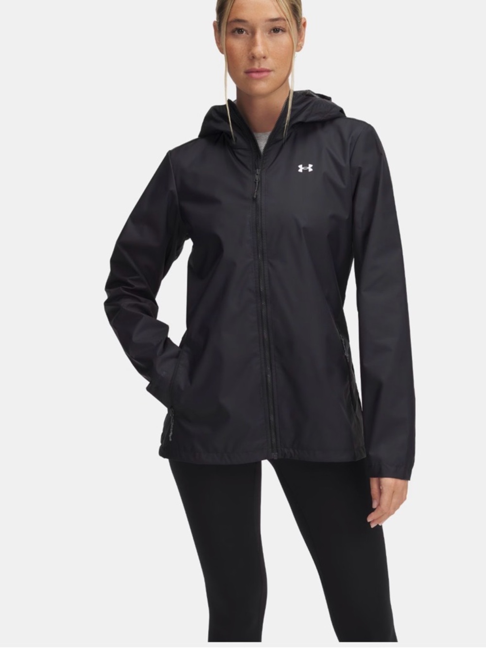 Under Armour Women's Black Hooded Windbreaker Jacket